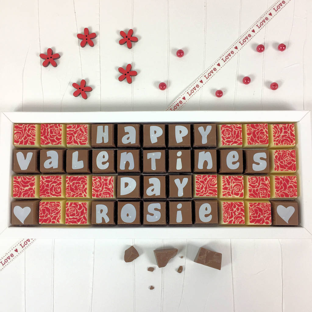 Valentine's Day Box Of Personalised Chocolates By Cocoapod Chocolates