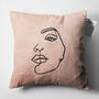 Abstract Face Pattern Pillow Cover With Soft Rose, thumbnail 5 of 7