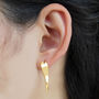 Curved Heart 18k Solid Gold Drop Earrings, thumbnail 2 of 3