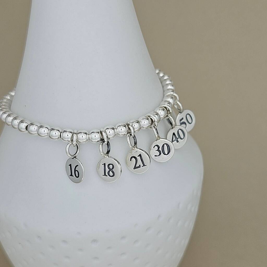 Solid Silver Number Charms