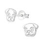 Pug Face Sterling Silver Earrings, thumbnail 2 of 5