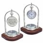 Personalised Chrome 22nd Anniversary Desk Clock With Compass, thumbnail 1 of 9