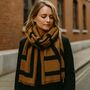 Brown And Black Geometric Shapes Scarf, thumbnail 1 of 5