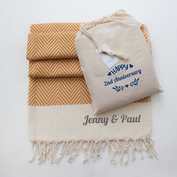Personalised Soft Cotton Throw, Wedding Gift, 7 of 12