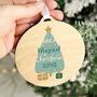 Personalised Christmas Tree Round Wooden Decoration, thumbnail 3 of 4