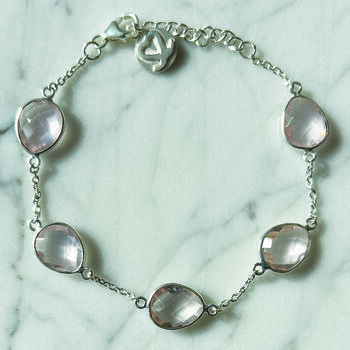 Silver Gem Bracelet Rose Quartz, 2 of 3