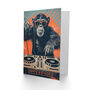 Retro Dj Chimp Sunglasses Ape Decks For Him Birthday Card, thumbnail 2 of 5