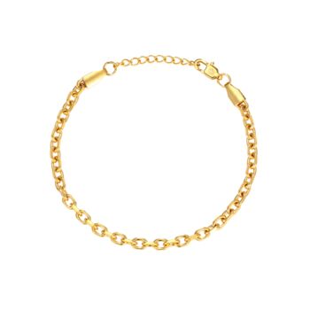 Gold Plated Steel Rolo Bracelet Chain For Men, 11 of 12