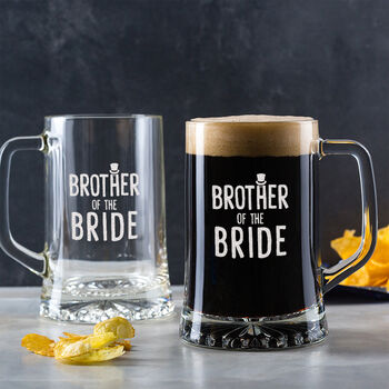 Personalised Engraved Beer Tankard For Brother Of The Bride, 3 of 5