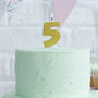 Gold Glitter Number Five Birthday Cake Candle, thumbnail 1 of 2
