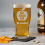 Personalised Best Teacher Ever Tulip Pint Glass, thumbnail 2 of 3