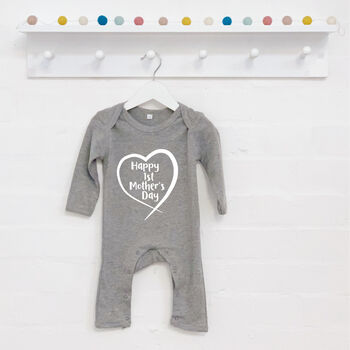 Happy First Mother's Day Heart Babygrow, 8 of 9