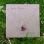 Freesia Purple Flower Pendant Necklace, thumbnail 2 of 5