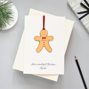 Personalised Keepsake Gingerbread Man Christmas Card, 2 of 2