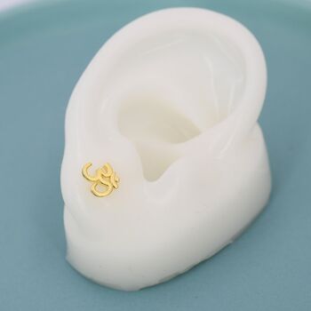 Sterling Silver Om Stud Earrings, 7 of 12