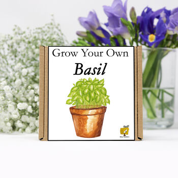 Gardening Gift. Grow Your Own Herbs. Basil Seeds Kit, 2 of 4