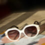 Cream Circle Arm Detail Oversize Sunglasses, thumbnail 6 of 7