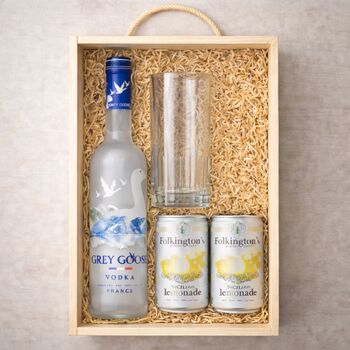 Personalised 40th Birthday Grey Goose Vodka Gift Set With Glass And Lemonade, 2 of 7