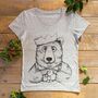 Christmas Dinner Bear Organic Women's T Shirt, thumbnail 2 of 5