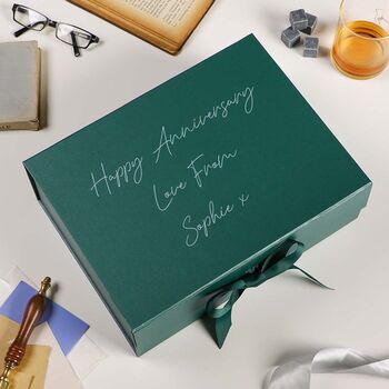 Personalised Luxury A4 Forest Green Gift Box, 3 of 7