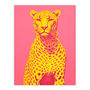 Cerise Cheetah Bold Animal Yellow Pink Wall Art Print, thumbnail 6 of 6