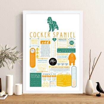 Personalised Cocker Spaniel Dog Trait Fact Print, 4 of 7