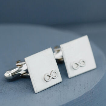 Personalised Sterling Silver Infinity Symbol Cufflinks, 5 of 11
