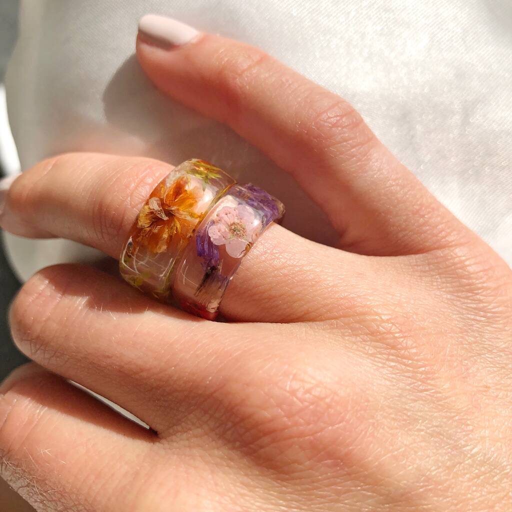 Dried Flower Resin Ring, 1 of 10