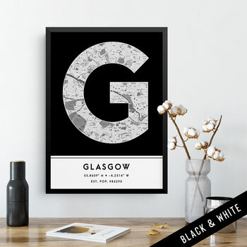 Glasgow City Map Wall Art Print, 2 of 9