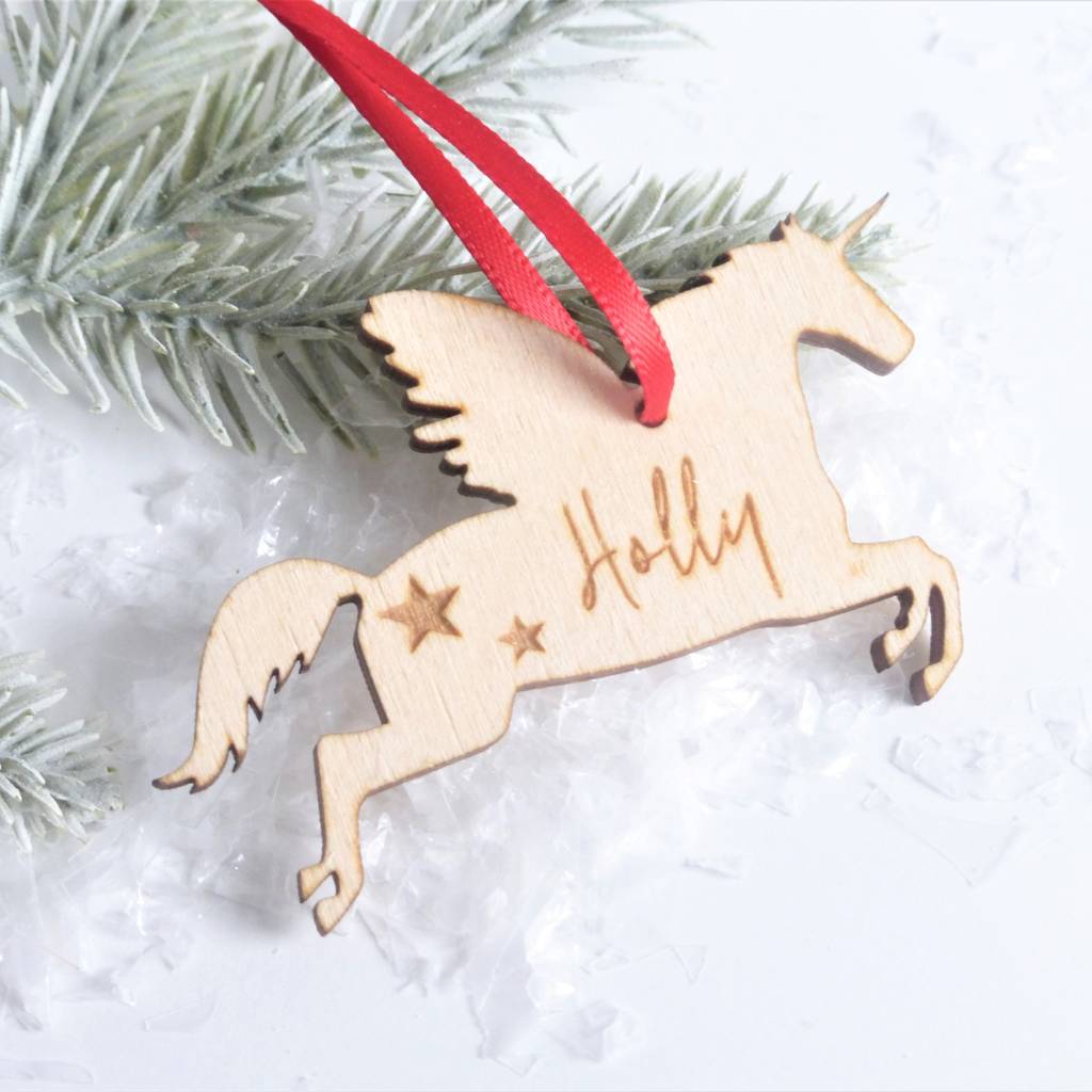 Personalised Unicorn Christmas Decoration By Edge Inspired