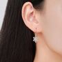Sterling Silver Snowflake Drop Hook Earrings, thumbnail 2 of 11