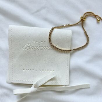 Gold Bridesmaid Proposal Wedding Day Gift Bracelet Set, 2 of 3
