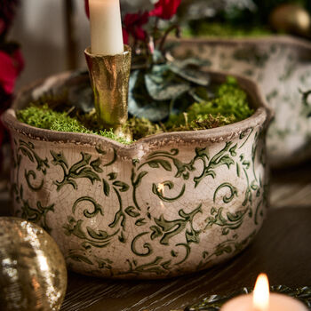 Set Of Three Irina Green Botanical Planters, 4 of 6