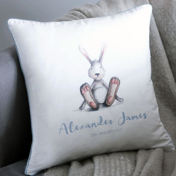 Personalised New Baby Bunny Cushion, 5 of 9