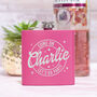 Personalised Let's Go Party Pink Hip Flask, thumbnail 1 of 3