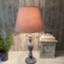 52cm Grey Washed Wooden Fluted Bedside Table Lamp With Plain Shade, thumbnail 6 of 7