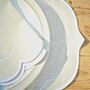Pair Of Scalloped Embroidered Cream Linen Placemats, thumbnail 4 of 5