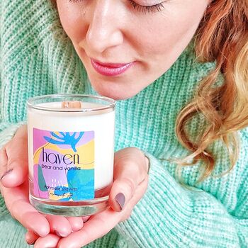 'Haven' Relaxing Hand Poured Vegan Candle, 4 of 4