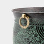 Brass Planter Large Engraved Distressed For Indoor Use, thumbnail 4 of 8