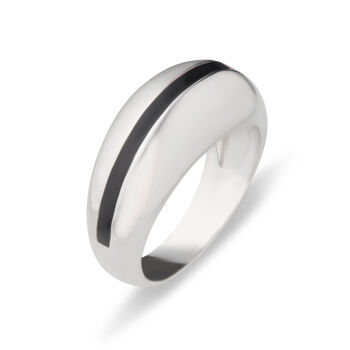 Black Candy Stripe Dome Ring, 2 of 6