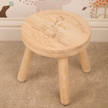 Personalised Christening Wooden Stool, 2 of 3