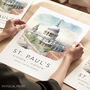 London Travel Poster Of St Paul's Cathedral, thumbnail 1 of 7