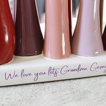Personalised Multi Stem Ceramic Vase For Grandma, 10 of 12
