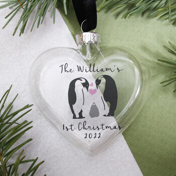 Penguin Family First Christmas Bauble, 3 of 8