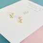 Sterling Silver Mini Kiss Cross Stud Earrings, thumbnail 6 of 7