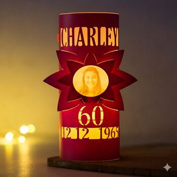 Personalised Birthday Photo Paper Lantern 100th, 5 of 11