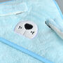 Personalised Puppy Blue Hooded Baby Towel, thumbnail 2 of 5