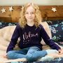 I Believe With Stars Rose Gold Kids Xmas Jumper, thumbnail 1 of 2