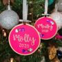 Personalised Hanging Embroidered Decoration, thumbnail 2 of 6