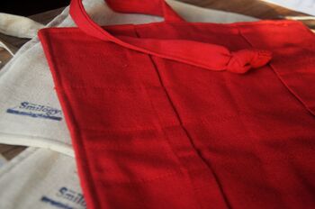 Handloom Cotton Artist Roll | Eco Friendly Art Supply Organiser For Kids | Ruby Red, Empty, 2 of 4